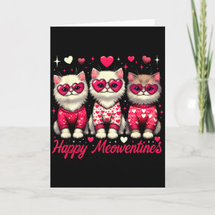 Gelukkig Meowentines Schattige Valentijnsdag Katte Kaart