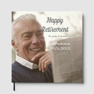 Gelukkig met je pensioen voeg naam foto jaren dien gastenboek