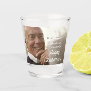 Gelukkig met je pensioen voeg naam foto jaren dien shot glas