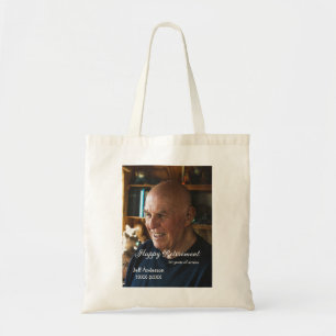 Gelukkig met je pensioen voeg naam foto toe aantal tote bag