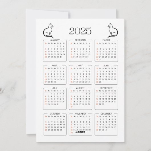 Gelukkig MIAUW Jaar Grappige kat Kerstkaart (Achterkant)