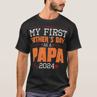Gelukkig mijn eerste vaderdag als papa 2024 papa t-shirt
