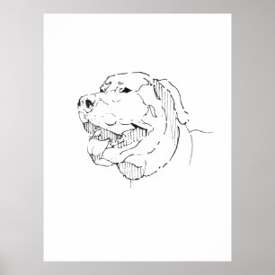 Gelukkig Minimalistische Labrador Retriever Inkt M Poster