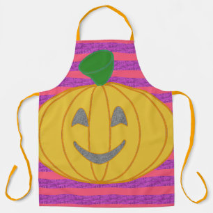 Gelukkig moderne grote oranje pompoen Halloween Schort