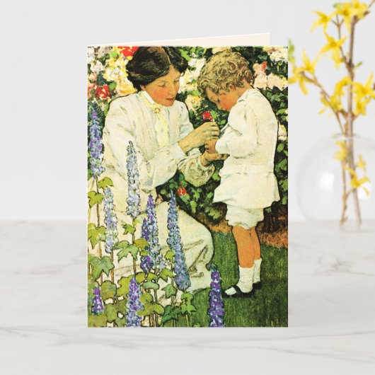 Gelukkig Moederdag.  Art Custom Kaart (Gele Bloem)