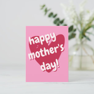 Gelukkig Moederdag! Big Pink Heart Briefkaart
