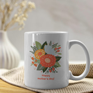 Gelukkig moederdag bloemenboeket koffiemok