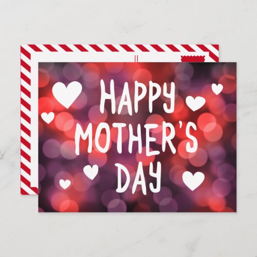 gelukkig moederdag bokeh briefkaart (Voorkant / Achterkant)