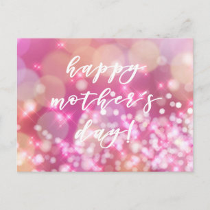 Gelukkig Moederdag! Glam Pink Sparkles Briefkaart