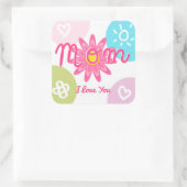 Gelukkig Moederdag Helder Kleurrijk ontwerp Vierkante Sticker (Tas)