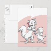 Gelukkig Moederdag! Mam kat en kitten Briefkaart (Voorkant / Achterkant)