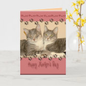 Gelukkig Moederdag met Twee Katten Kaart (Gele Bloem)