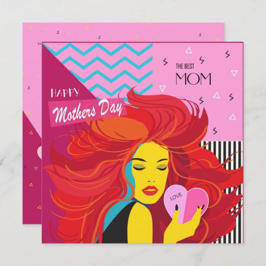Gelukkig Moederdag! Moderne ontwerp en geüniformee Kaart (Voorkant / Achterkant)