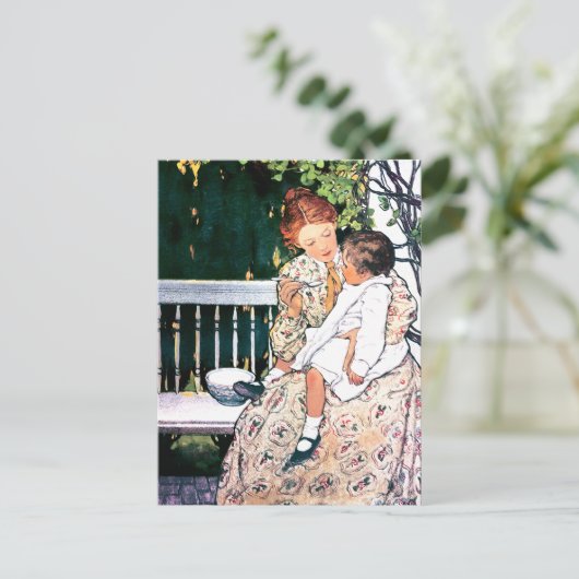 Gelukkig Moederdag.  moeder en kind Briefkaart (Staand voorkant)