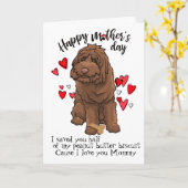 Gelukkig Moederdag van je Labradoodle hond Kaart (Gele Bloem)