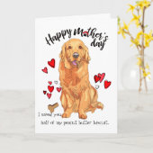 Gelukkig Moederdag van uw Golden retriever Kaart (Gele Bloem)
