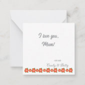 Gelukkig Moederdag Wenskaart Notitiekaartje (Achterkant)