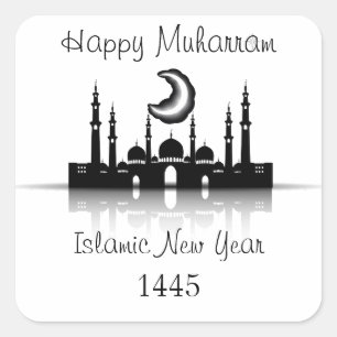 Gelukkig moharram islamisch nieuwjaar vierkante sticker