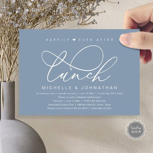 Gelukkig Na de Lunch, Modern Romantisch Feest Kaart