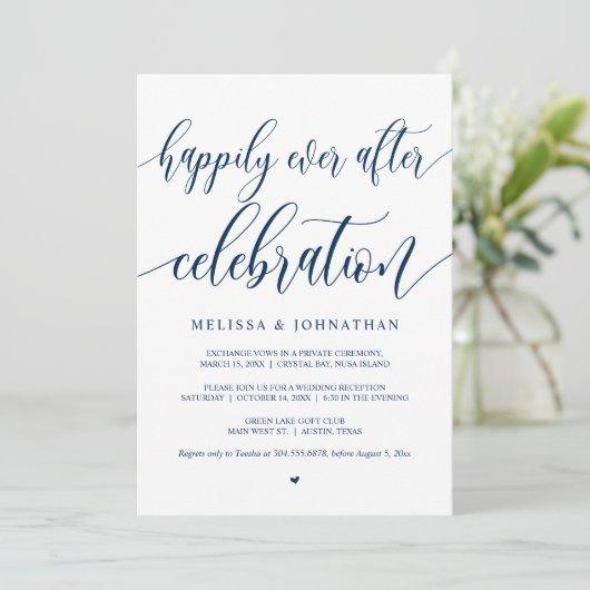 Gelukkig Na Elopement Viering, Zwart Kaart (Staand voorkant)