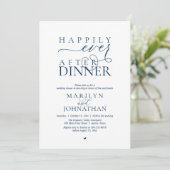 Gelukkig na het diner Moderne bruiloftsreceptie Kaart (Staand voorkant)