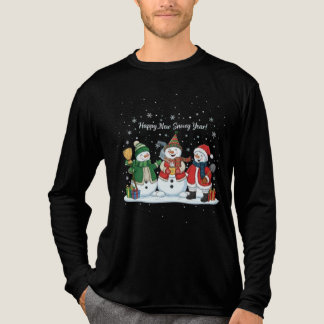 Gelukkig Nieuw Besneeuwd Jaar 2026 Sneeuwmannen Wi Tri-Blend Shirt