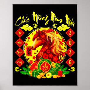 Gelukkig Nieuw Jaar 2026 Paard Chuc Mung NAM Moi Poster