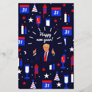 gelukkig nieuw jaar donald trump briefpapier