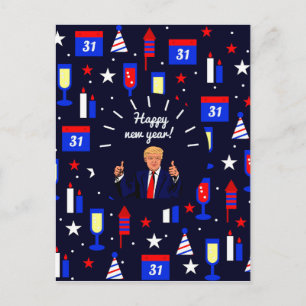 gelukkig nieuw jaar donald trump feestdagenkaart