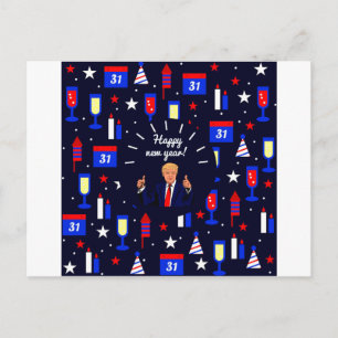gelukkig nieuw jaar donald trump feestdagenkaart
