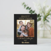 gelukkig nieuw jaar foto van zwarte en goudklasse briefkaart (Staand voorkant)