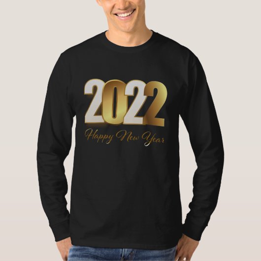 Gelukkig nieuw jaar - gouden bloem t-shirt (Voorkant)