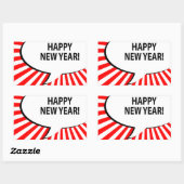 gelukkig nieuw jaar ! komische zeepbel rechthoekige sticker (Vel)