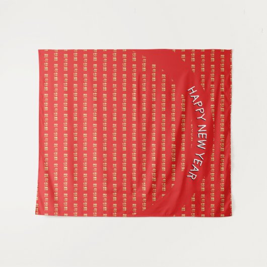 Gelukkig nieuwjaar 新年快乐 wandkleed (Voorkant (horizontaal))