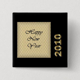 Gelukkig nieuwjaar 2010 vierkante button 5,1 cm