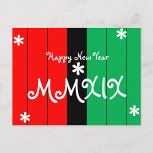 Gelukkig Nieuwjaar 2019 MMXIX Gestreept Kwanzaa Kl Feestdagenkaart