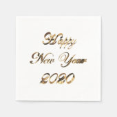 Gelukkig Nieuwjaar 2020 Elegant Faux Golden Script Servet (Voorkant)