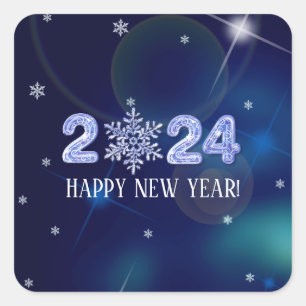 Gelukkig nieuwjaar 2020. Snowflake design Cadeau Vierkante Sticker