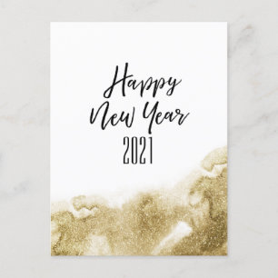 Gelukkig Nieuwjaar 2021 Festive Goud Abstract Feestdagenkaart