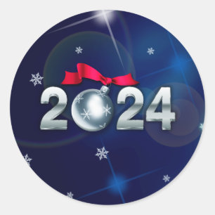 Gelukkig nieuwjaar 2021.Vakantie-cadeau Ronde Sticker