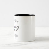 Gelukkig nieuwjaar 2022 Jaar van de tijger Tweekleurige Koffiemok (Center)