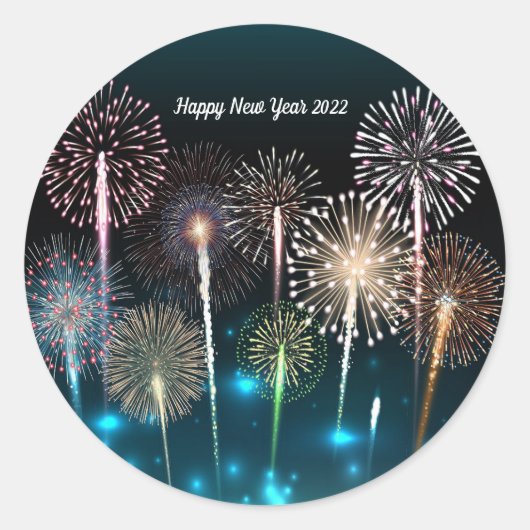 Gelukkig nieuwjaar 2022 ronde sticker (Voorkant)