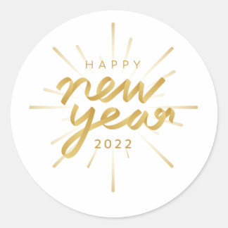 Gelukkig nieuwjaar 2022 ronde sticker
