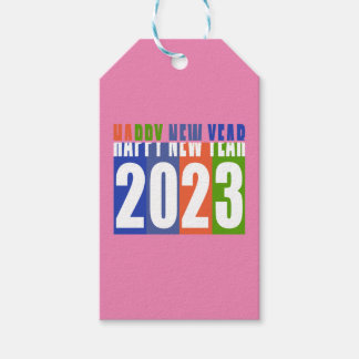 Gelukkig nieuwjaar 2023, grappig cadeaulabel