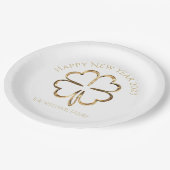 Gelukkig Nieuwjaar 2023 of Jouw tekst Vier Leaf Cl Papieren Bordje (Gekanteld)