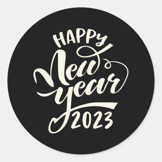 Gelukkig nieuwjaar 2023 ronde sticker (Voorkant)