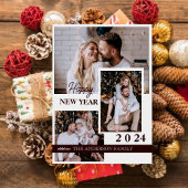 Gelukkig Nieuwjaar 2024 | 4 foto Kerstkaart Kaart