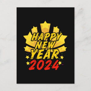 Gelukkig nieuwjaar 2024 briefkaart