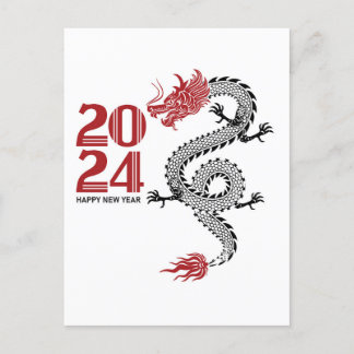Gelukkig nieuwjaar 2024 briefkaart