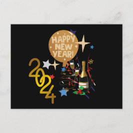 Gelukkig nieuwjaar 2024 briefkaart